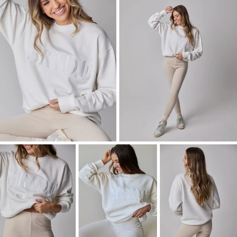 Bride-Bridal Statement SET - Sweatpants/Sweatshirt/Hat; UNOPENED! (Sizes: S + M)